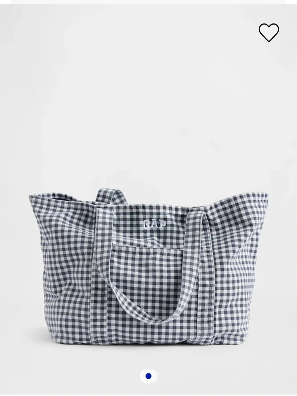 GAP Navy and White Gingham Tote